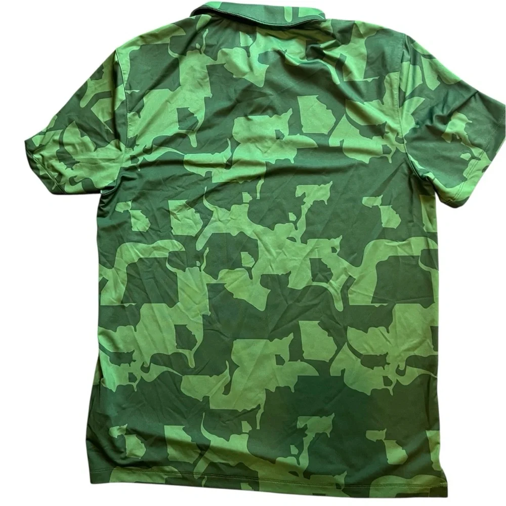 Puma Camouflage Polo Shirt Youth XL Green Golf Performance Stretch‎ Camo - Picture 4 of 5